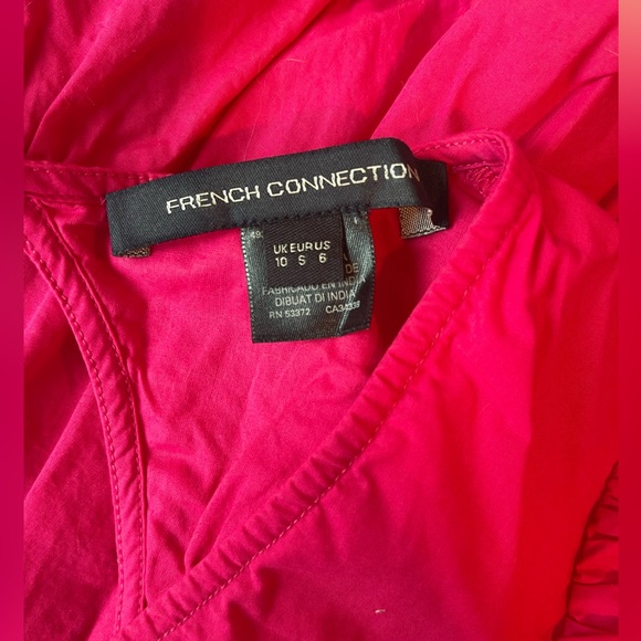 French Connection BIRCH POPLIN PUFF SLEEVE DRESS in pink - Picture 2 of 5